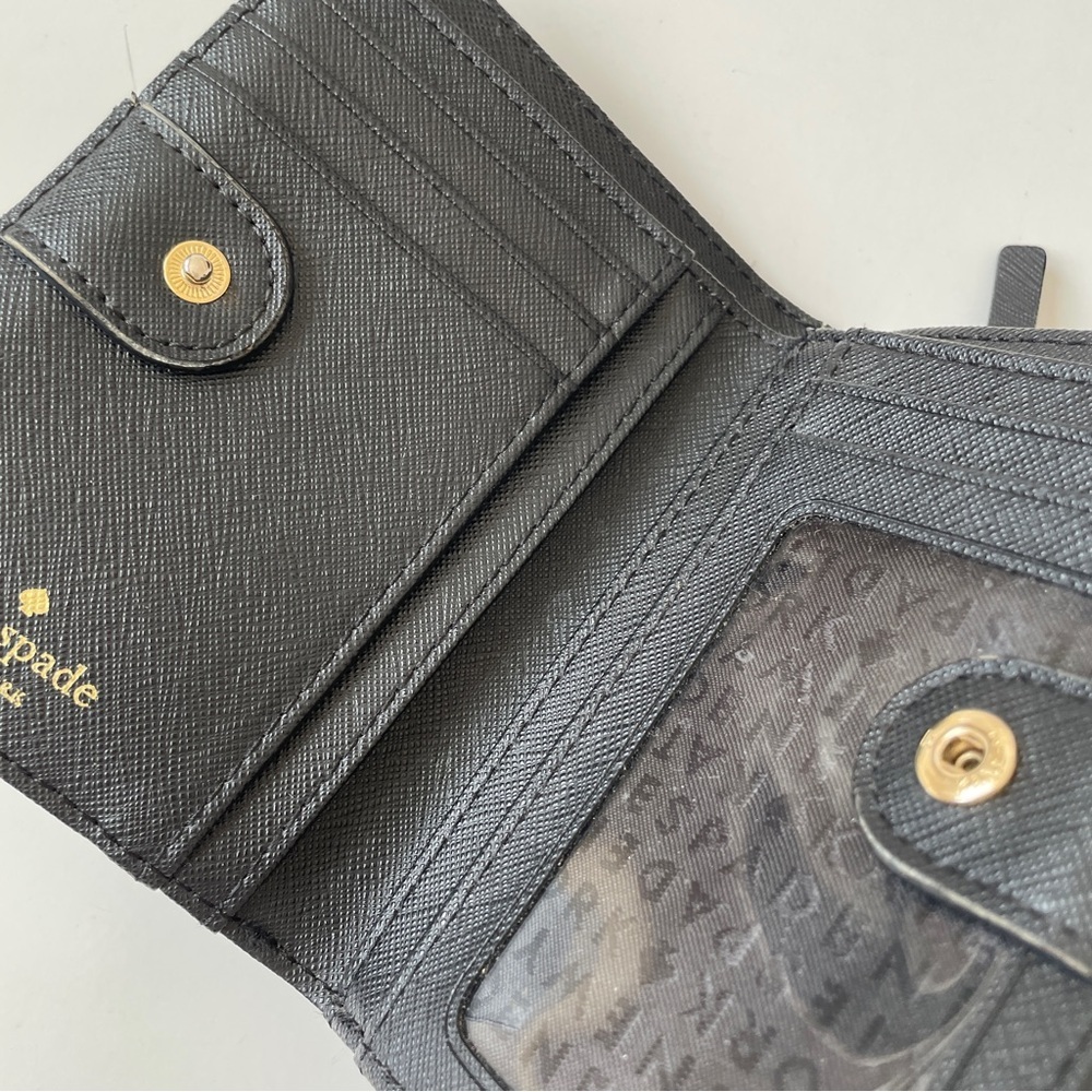 Kate Spade Neda Black Saffiano Leather Zip Around Mini Wallet - Picture 11 of 14